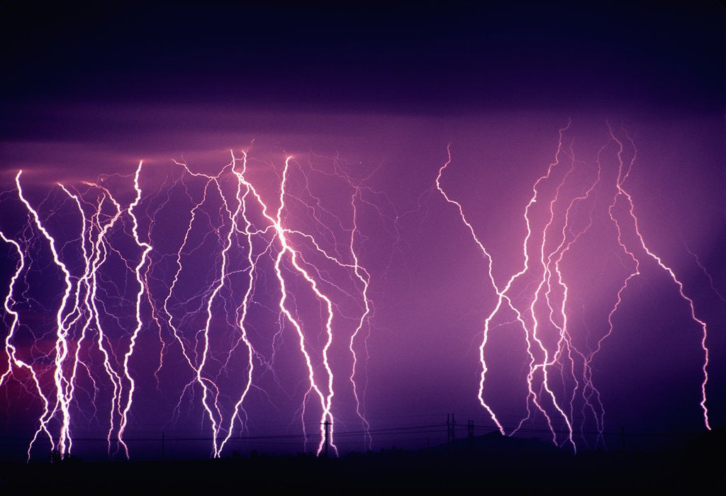 Detail of Abundance of Lightning Strikes near Tucson by Anonymous