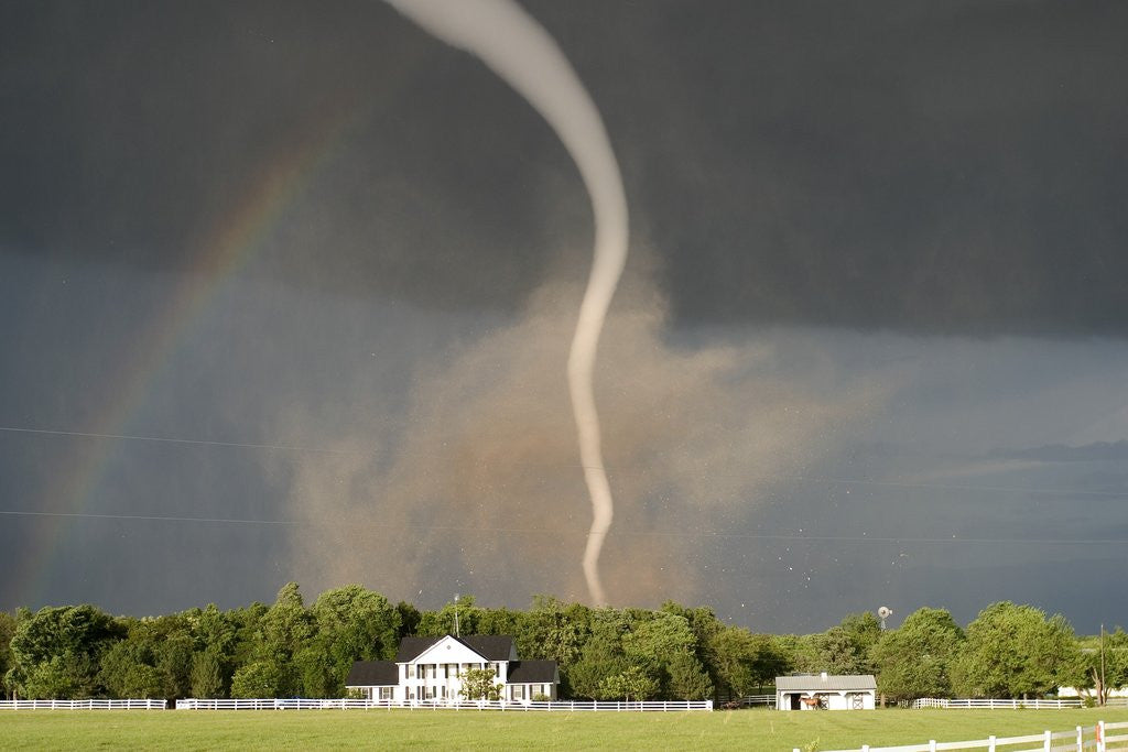 Detail of Tornado near House in Kansas by Anonymous