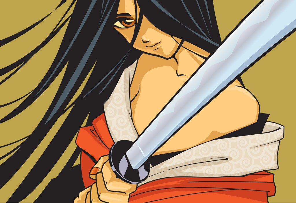 Detail of Anime Fighter with Sword by Anonymous