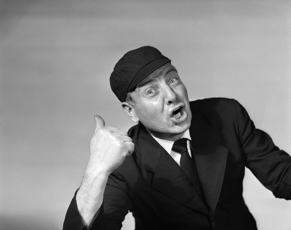 Detail of 1950s Baseball Umpire Making Out Hand Signal Gesture by Anonymous