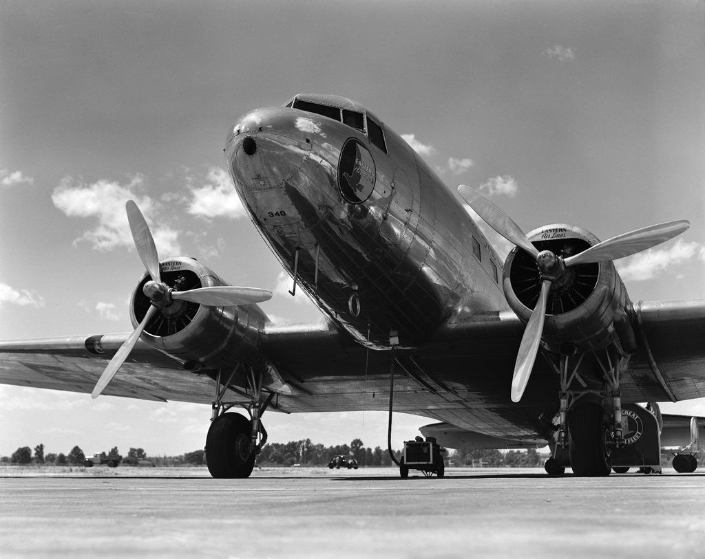 Detail of 1940s Domestic Passenger Airplane Dual Propeller Landing Gear by Anonymous