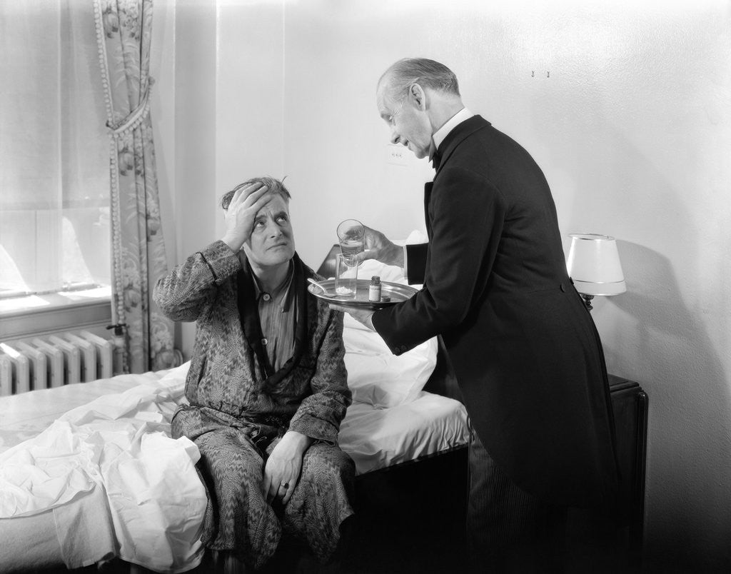 Detail of 1930s 1940s Man with Hangover Cure by Anonymous