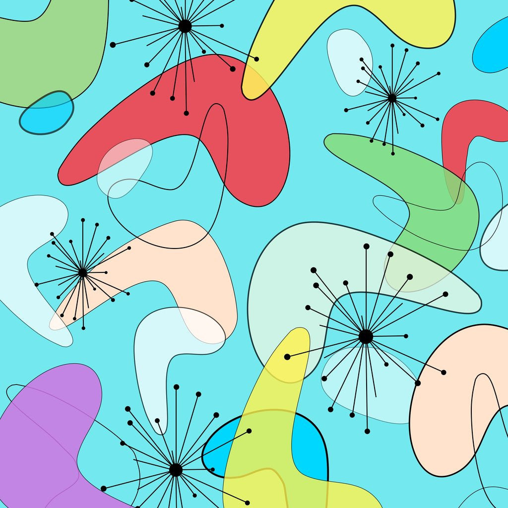 Detail of Retro Bean Pattern Blue by Anonymous