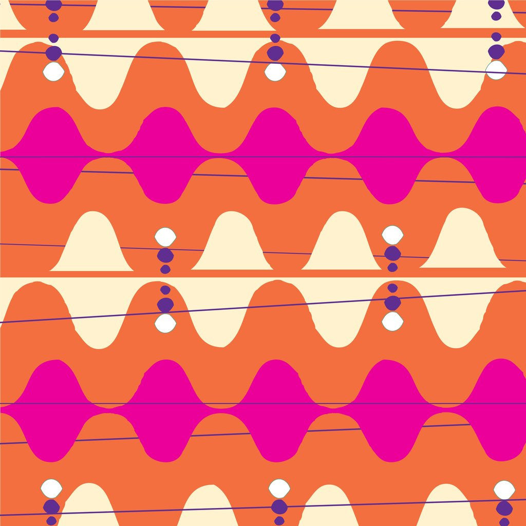 Detail of Retro Wave Pattern Orange by Corbis