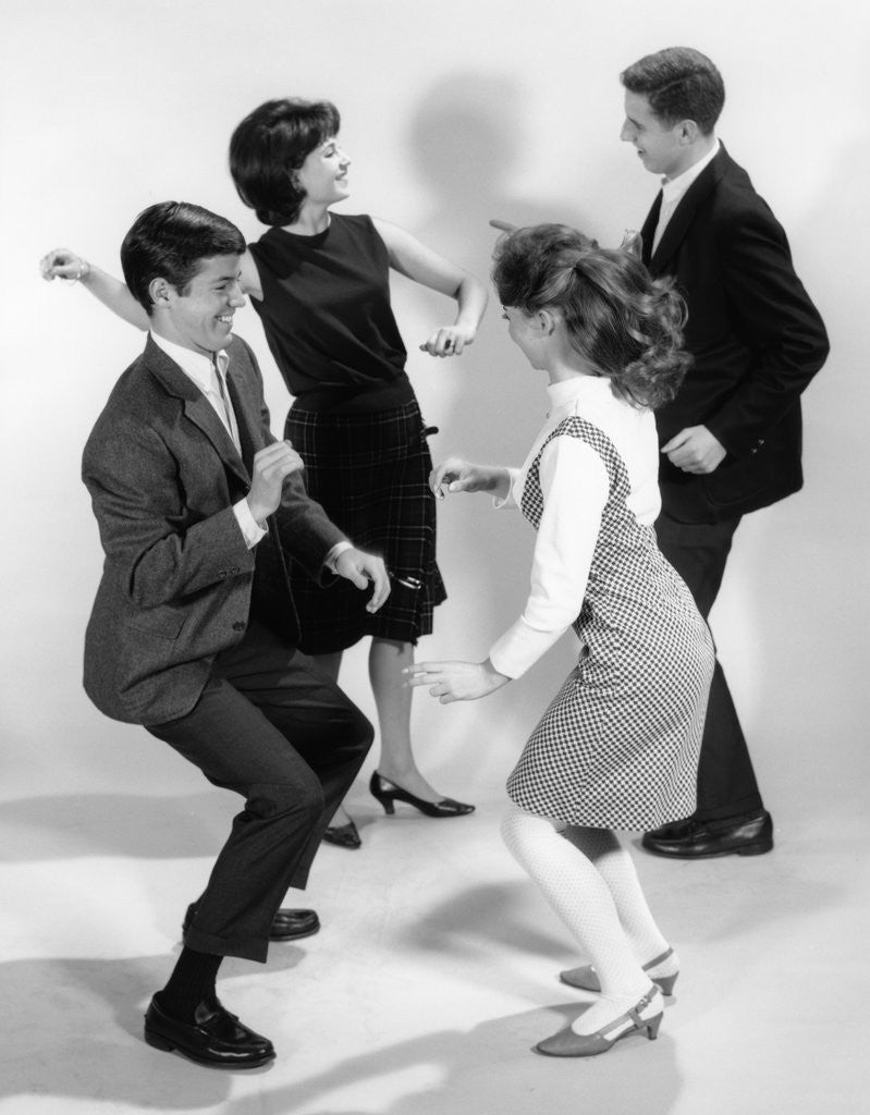 Detail of 1960s Pair Of Young Teenage Couples Dancing The Twist by Corbis