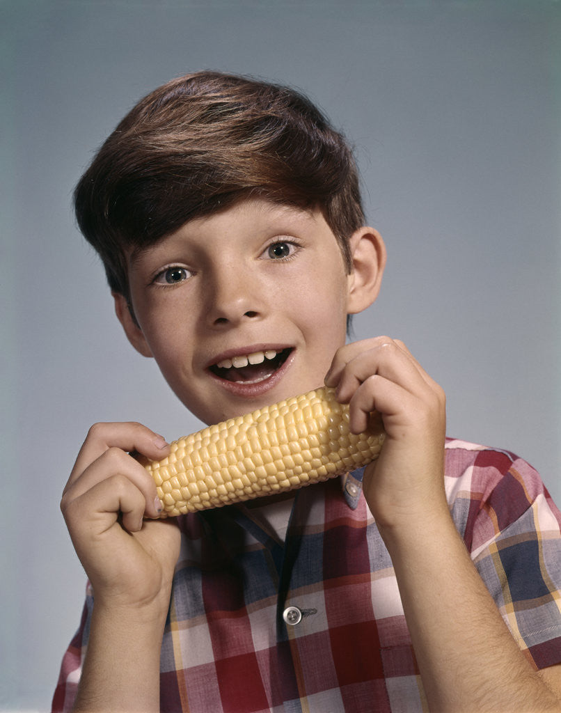 Detail of 1960s Boy Eating Corn On The Cob by Anonymous