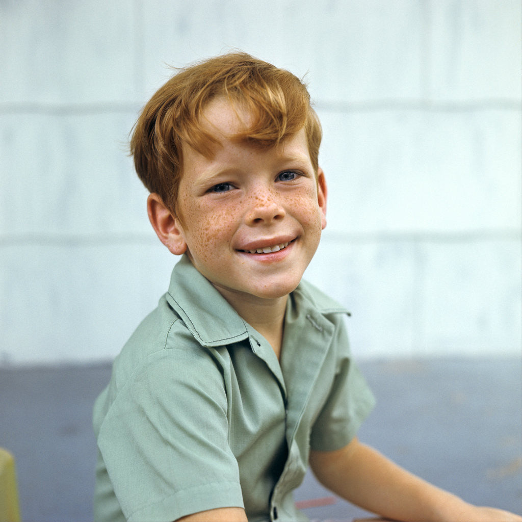 Detail of 1970s Portrait Of Boy With Red Hair And Freckles by Anonymous