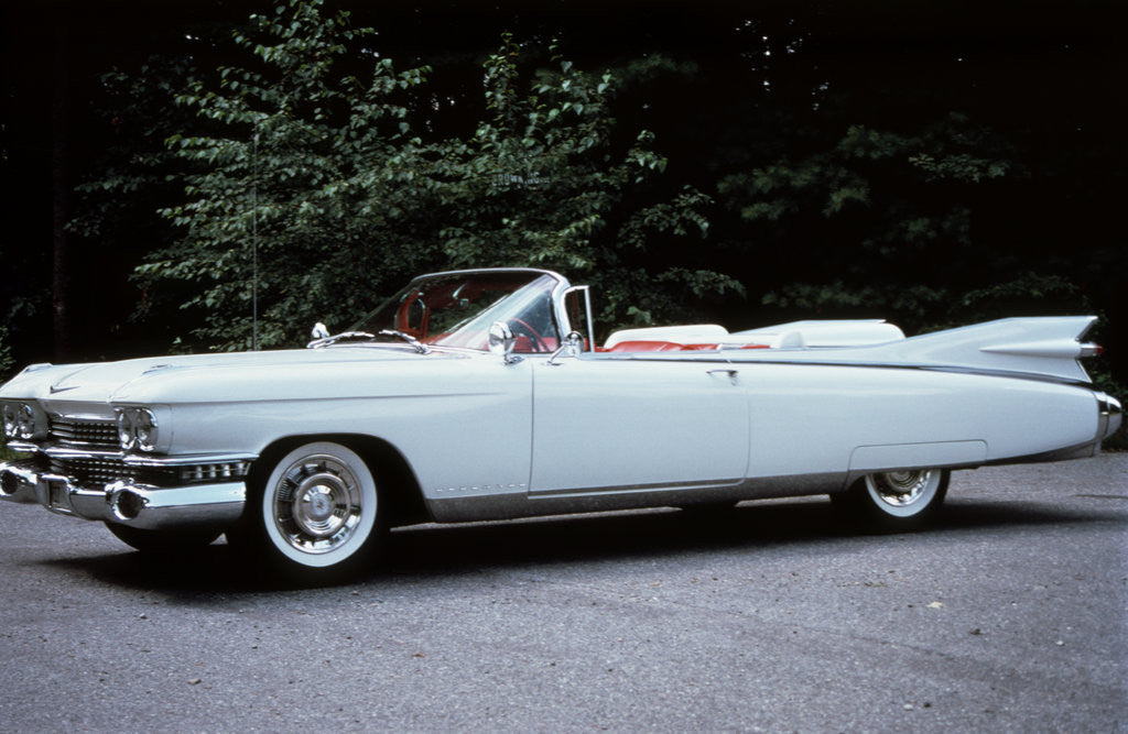 Detail of 1959 White Cadillac Eldorado Biarritz Convertible Automobile Side View by Anonymous