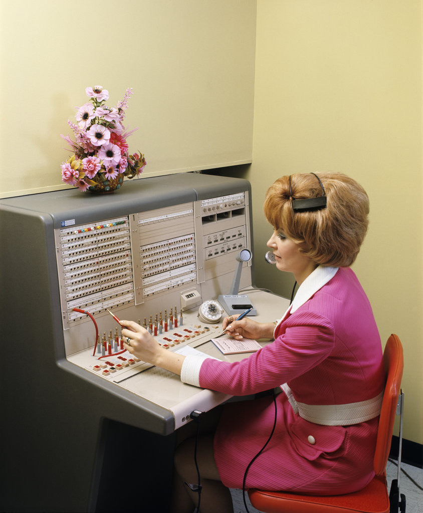 1960s 1970s Office Woman Operator Working At Pbx Telephone Switchboard posters & prints by Corbis