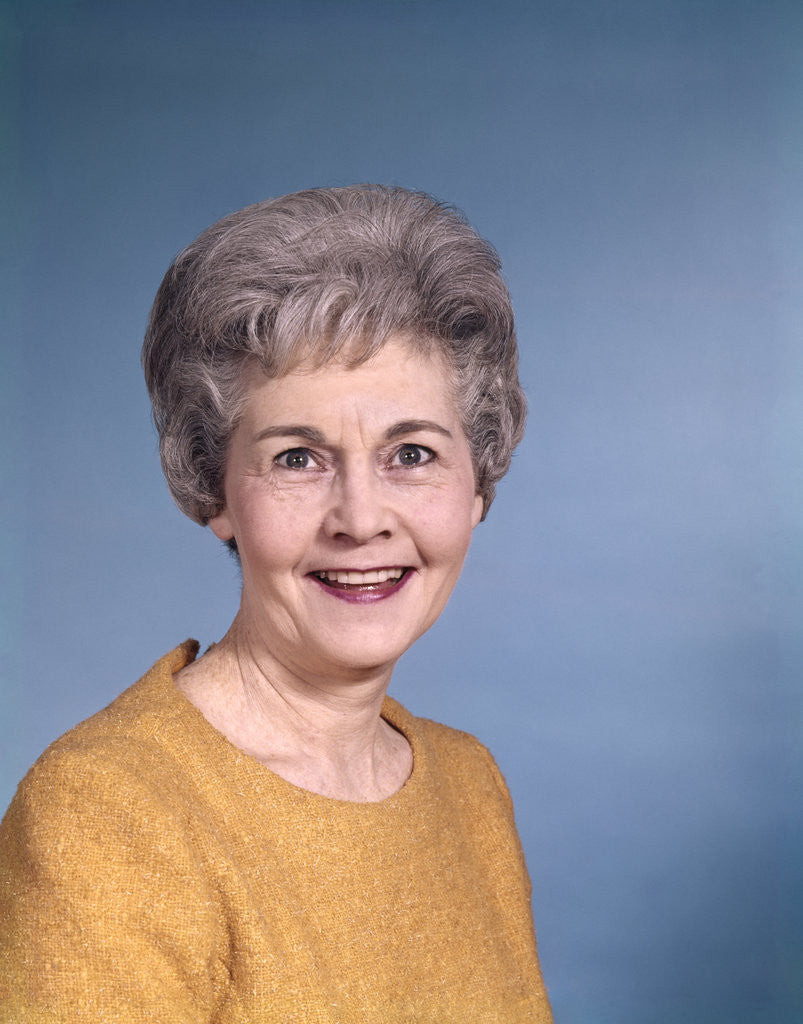 Detail of 1950s 1960s Portrait Senior Mature Woman Gray Hair by Corbis