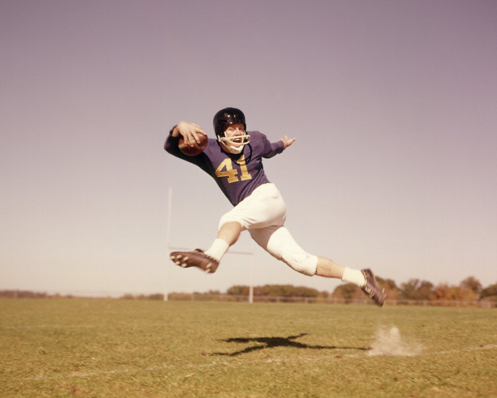 Detail of 1960s Jumping Running Man Football Player by Anonymous