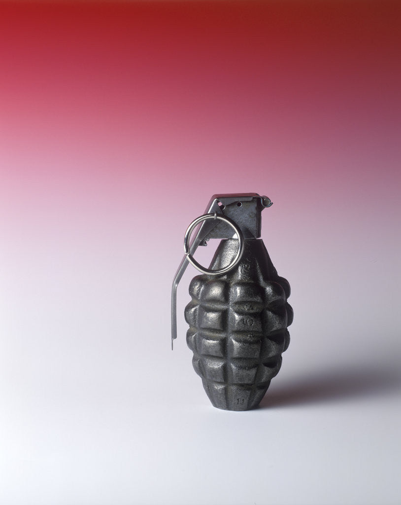 Detail of 1940s 1950s Serrated Cast Iron Pineapple Hand Grenade by Corbis