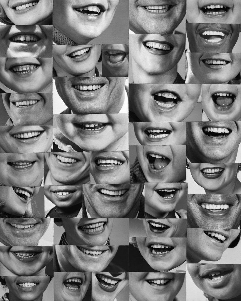 Detail of 1960s 1970s Montage Of Mouths Of All Sexes And Ages by Anonymous