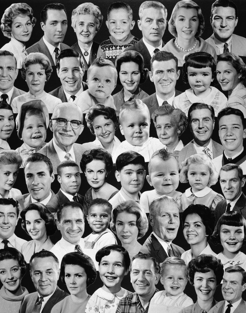 Detail of 1960s Montage of People by Anonymous