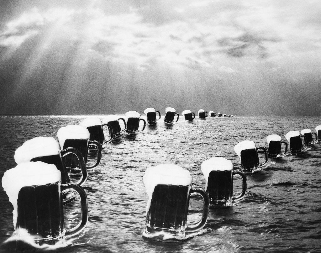 Detail of Mugs Of Beer as Seen In Bally Hoo Magazine Celebrating The End Of Prohibition On December 5 1933 by Anonymous