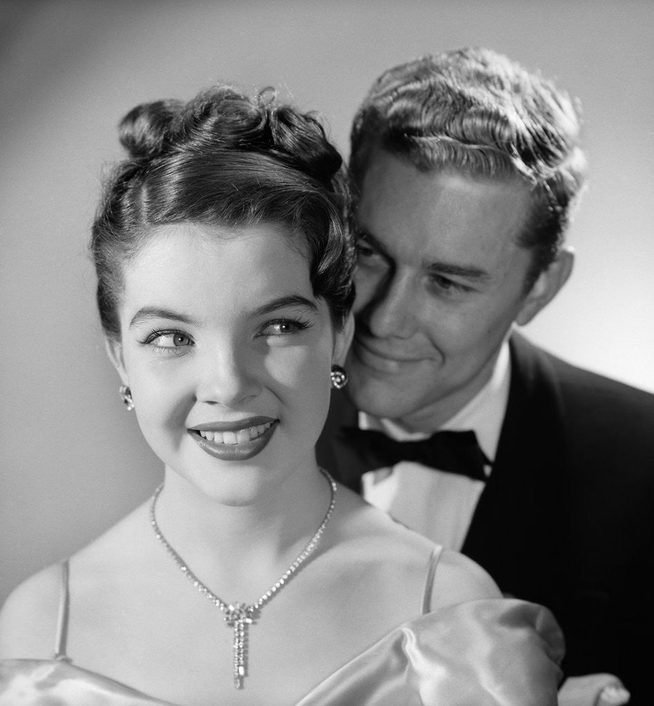 Detail of 1950s 1960s Happy Couple Wearing Formal Evening Attire by Anonymous