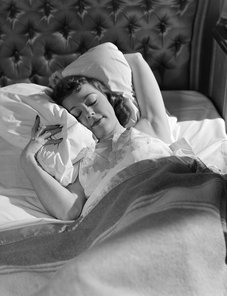 Detail of 1940s 1950s Woman Asleep In Bed by Anonymous