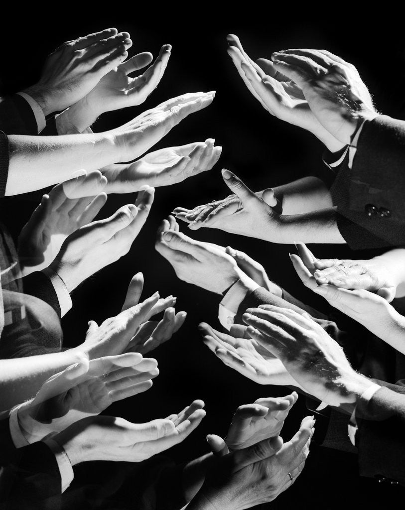 Detail of 1950s Multiple Exposure Montage Hands Clapping by Anonymous