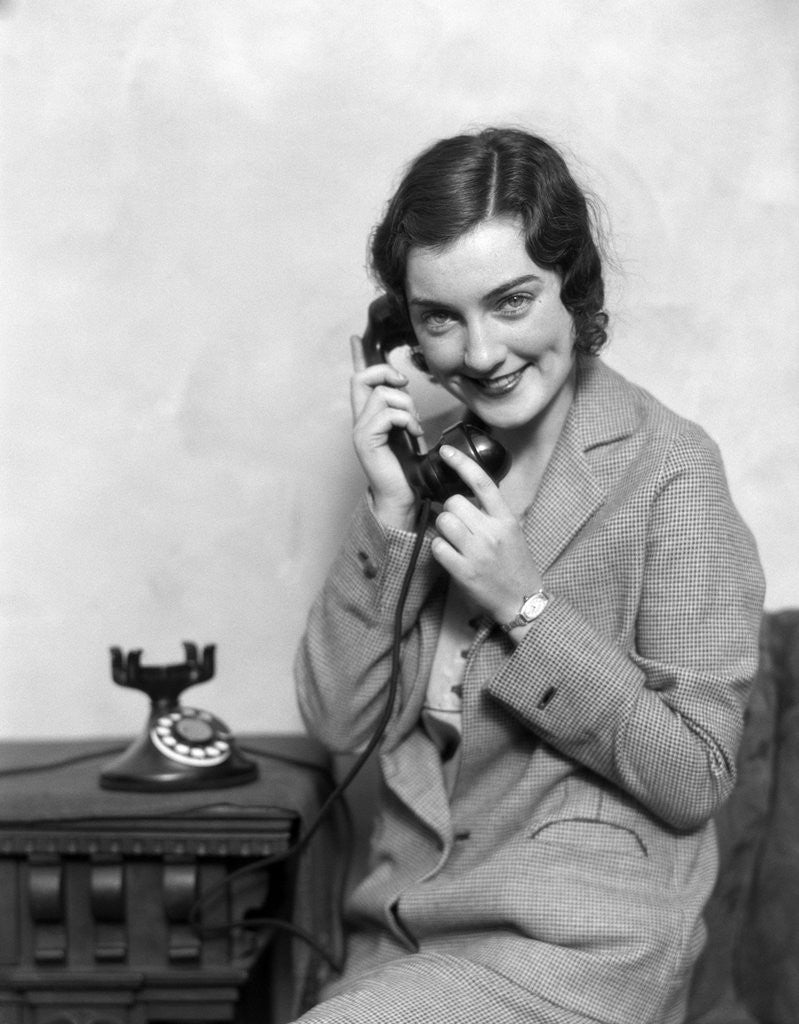 Detail of 1920s Woman Talking On Telephone by Anonymous