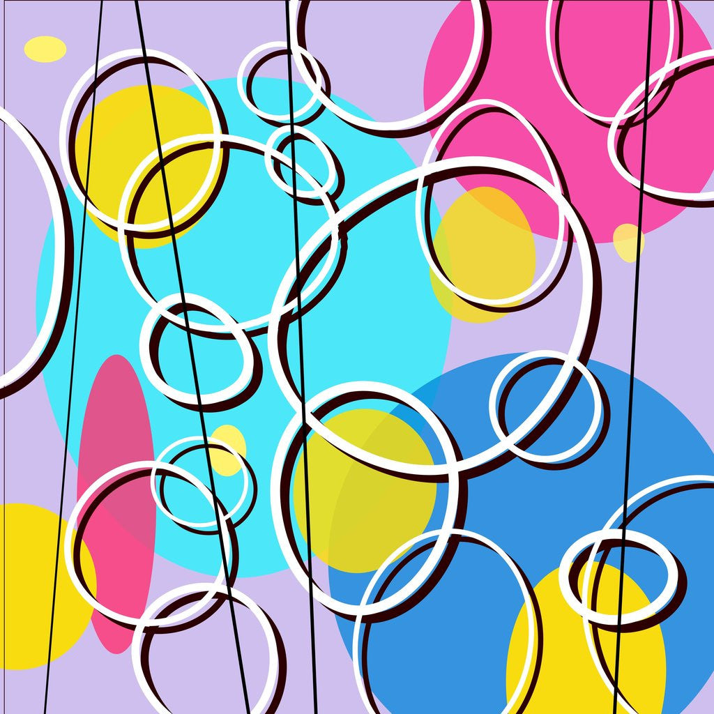 Detail of Retro Circles Pattern by Corbis