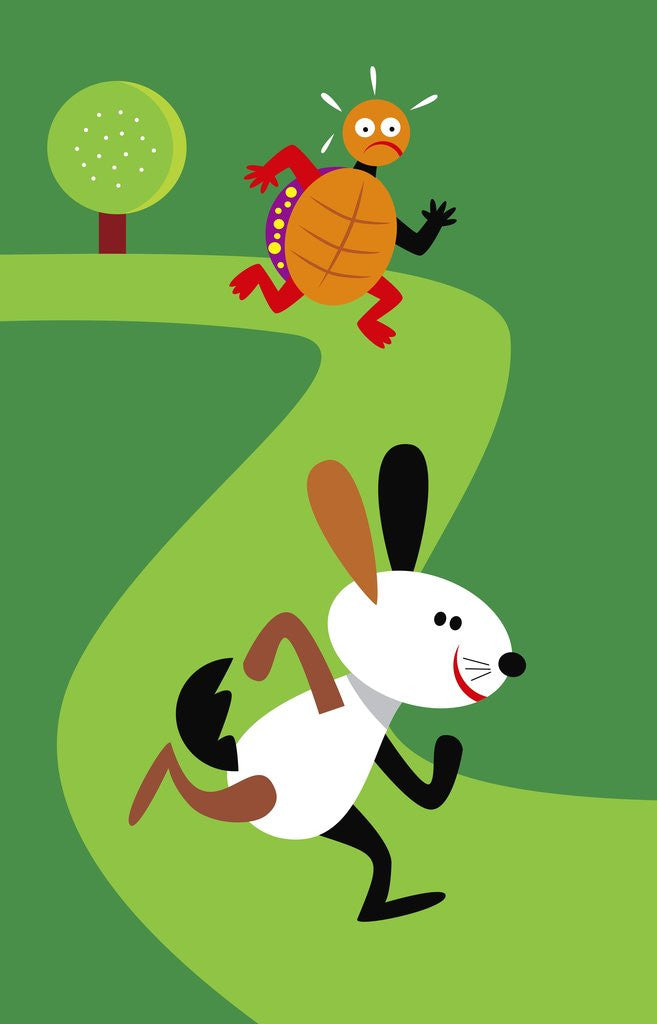 Detail of tortoise and the hare by Anonymous