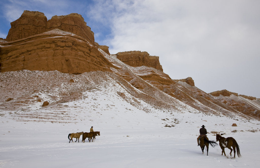 Detail of Cowboys on Hide Out Ranch in Big Horn Mountains by Anonymous