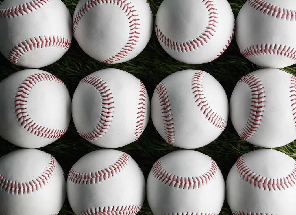 Detail of Baseballs in Rows by Anonymous