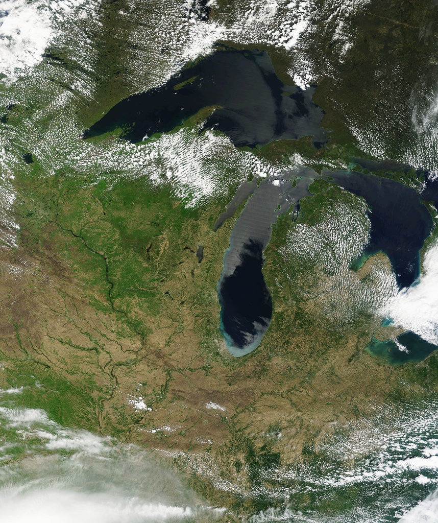 Detail of Low Earth Orbit View of the Great Lakes by Corbis