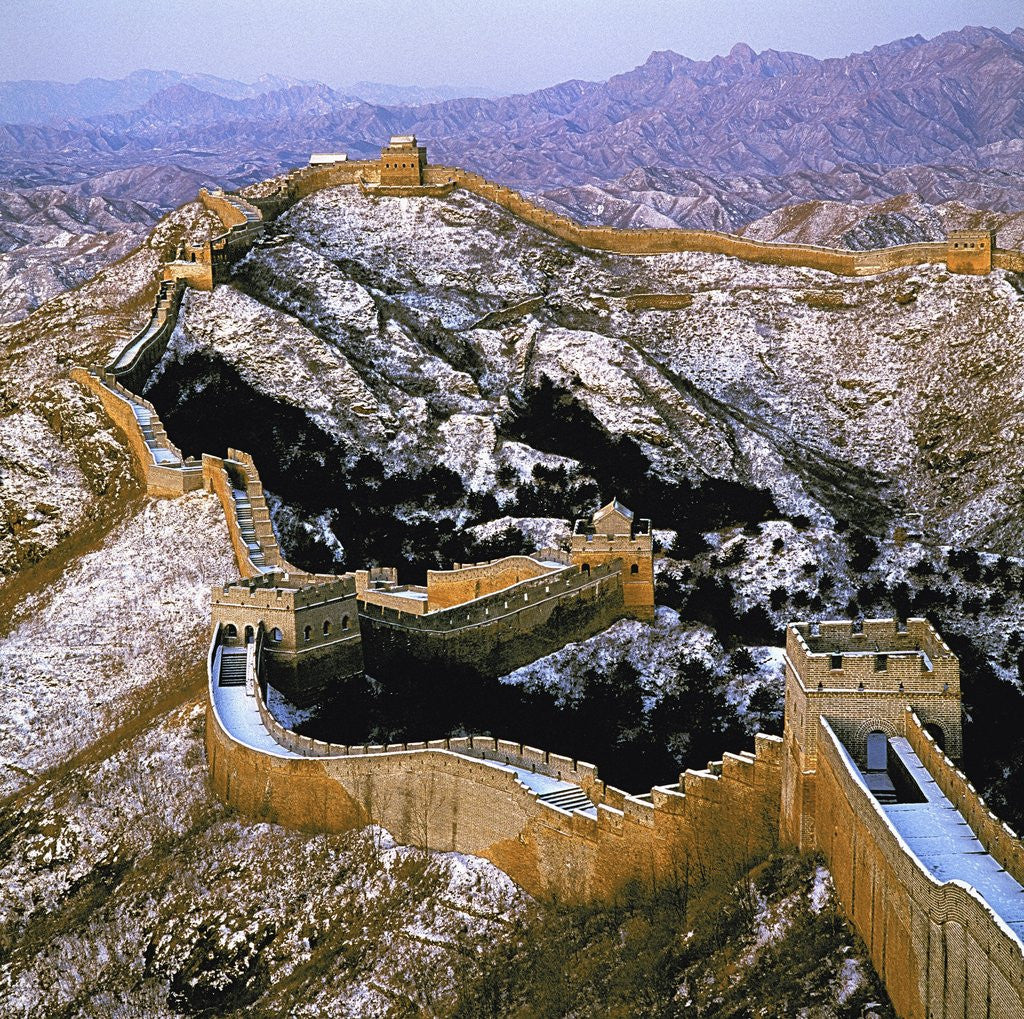 Detail of The Great Wall at Jinshanling in Winter by Anonymous
