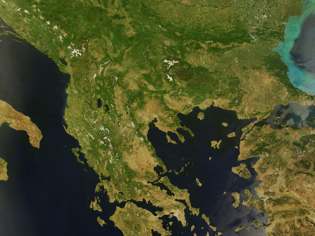 Detail of Satellite View of Greece by Anonymous