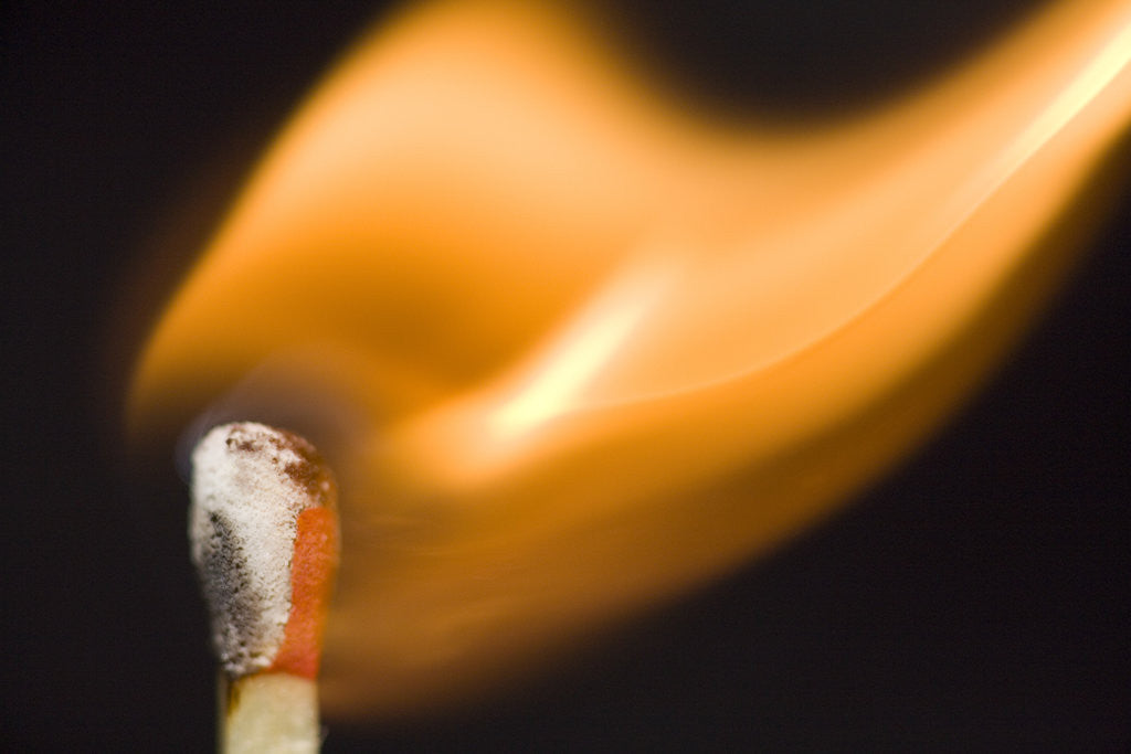 Detail of Match on Fire by Corbis