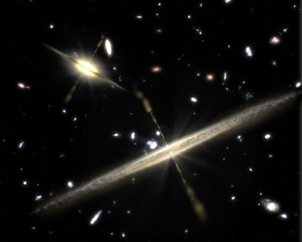 Detail of Artist's Conception of Spiral Galaxies by Anonymous