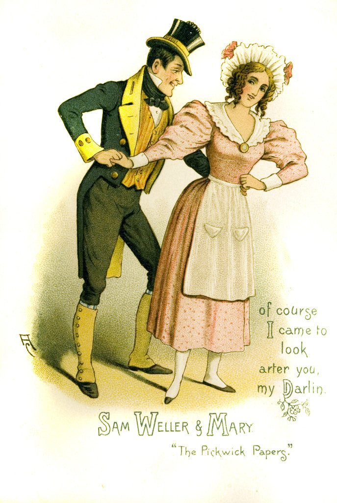 Detail of Sam Weller and Mary Illustration by Anonymous