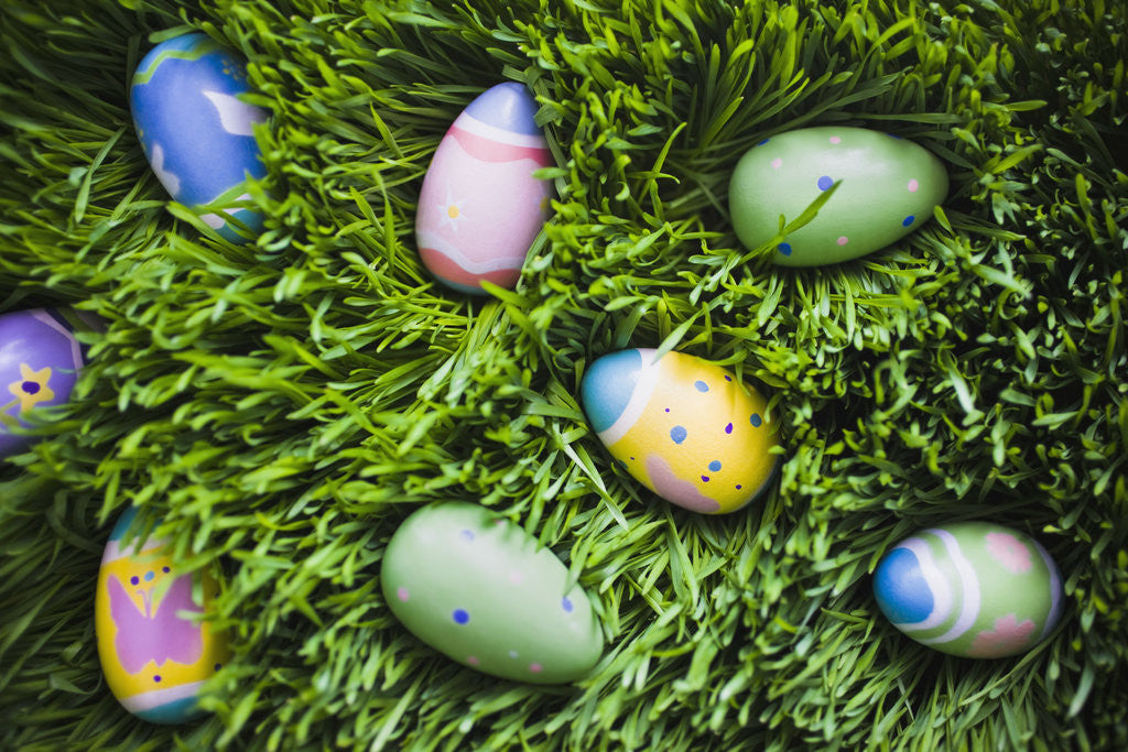 Detail of Easter Eggs on Grass by Corbis