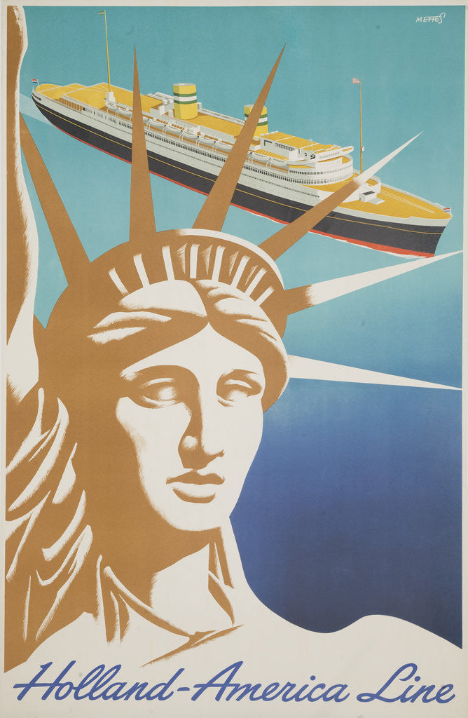 Detail of Holland America Lines Poster by Frans Mettes