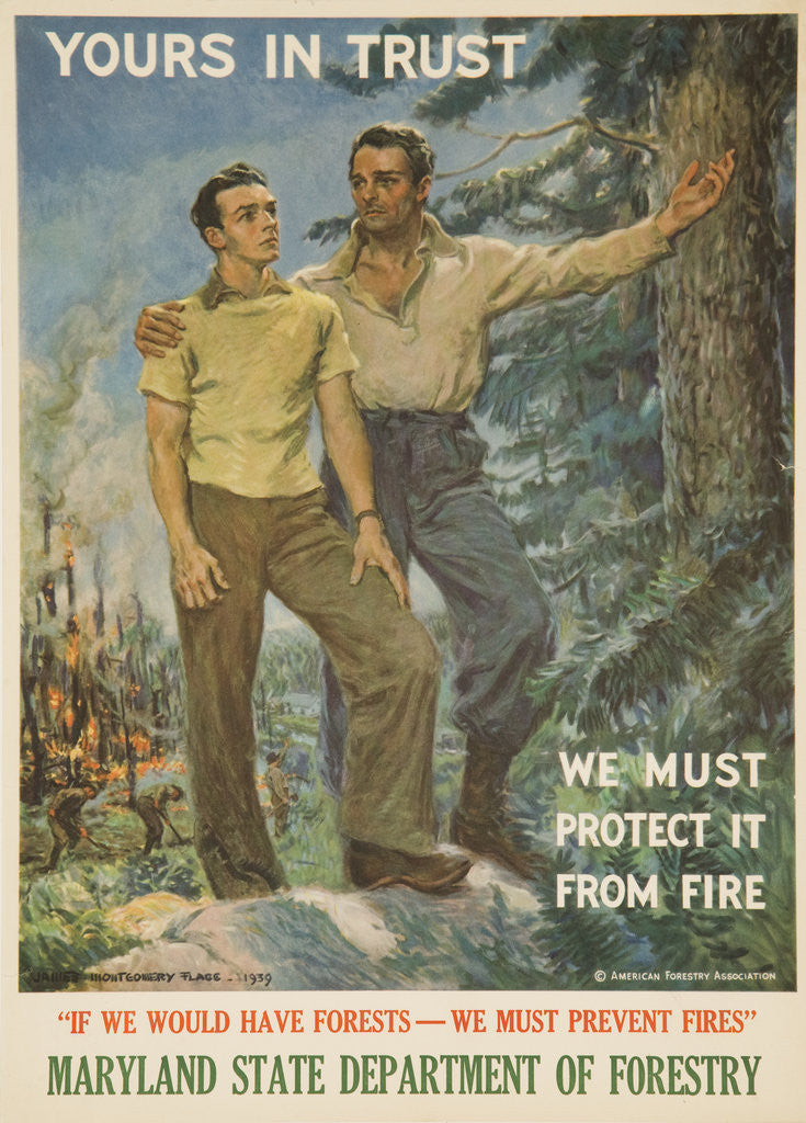 Detail of Yours In Trust Poster by James Montgomery Flagg