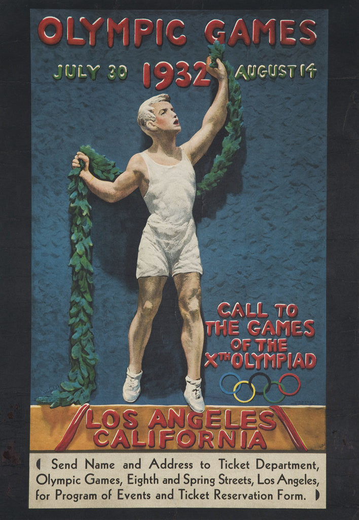 Detail of Olympic Games 1932 Poster by Julio Kilenyi