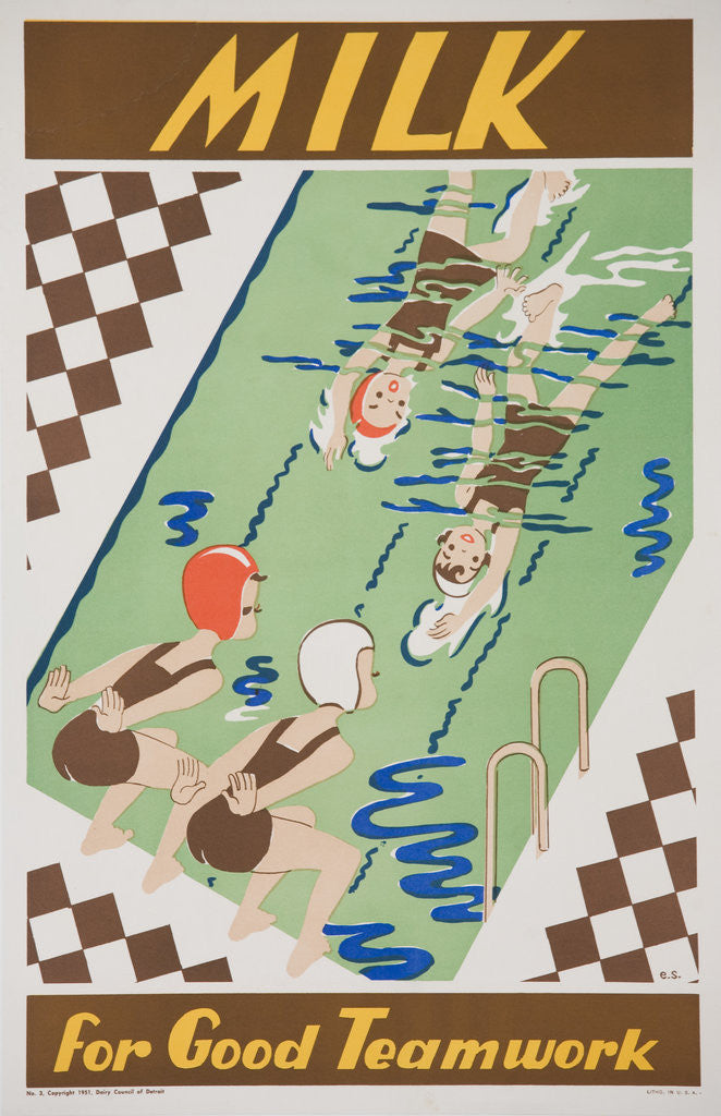 Detail of Milk for Good Teamwork Poster by Corbis