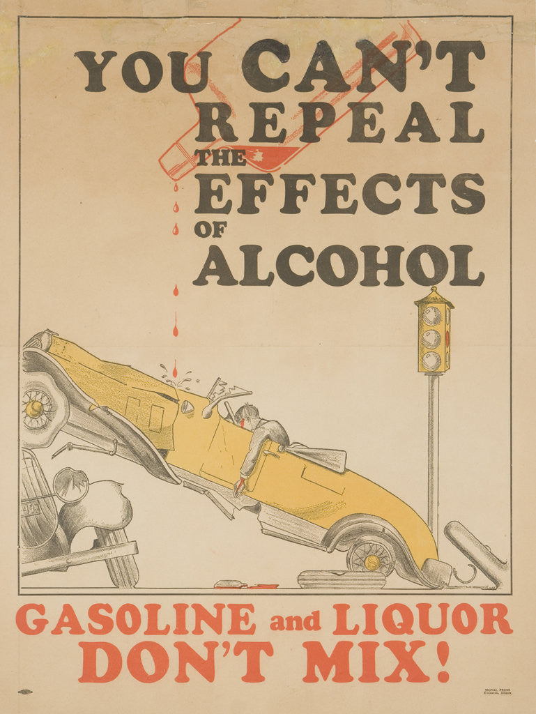 Detail of Gasoline and Liquor Don't Mix! Poster by Anonymous
