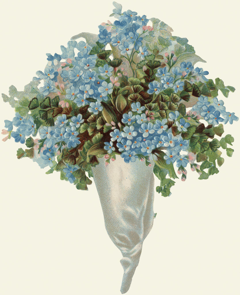 Detail of Die-Cut Scrap of Bouquet of Forget-Me-Nots by Corbis