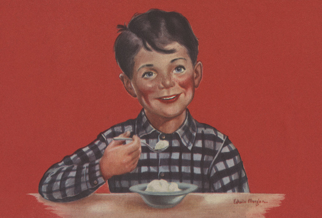 Detail of Illustration of Boy Eating Ice Cream by Edwin Morgan