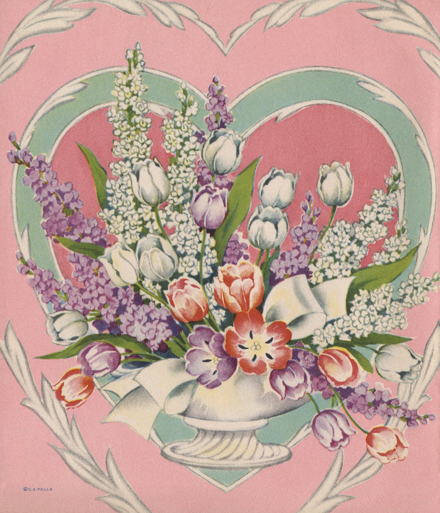 Detail of Illustration of Flower Arrangement by Corbis