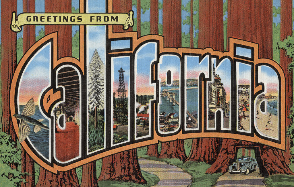 Detail of Greetings from California Postcard by Anonymous