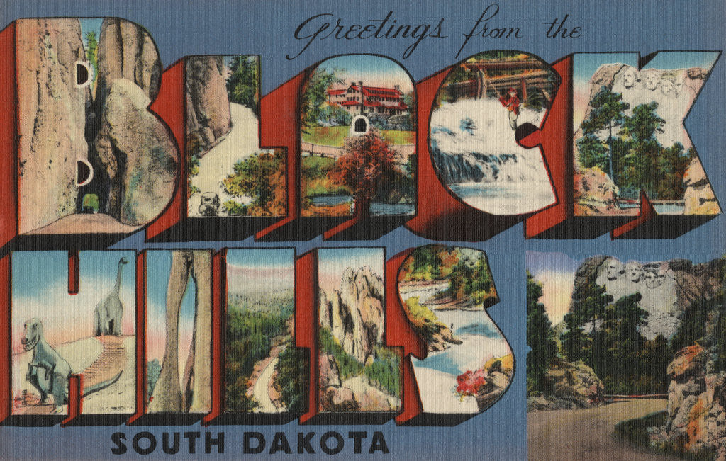 Detail of Greetings from Black Hills South Dakota Postcard by Corbis