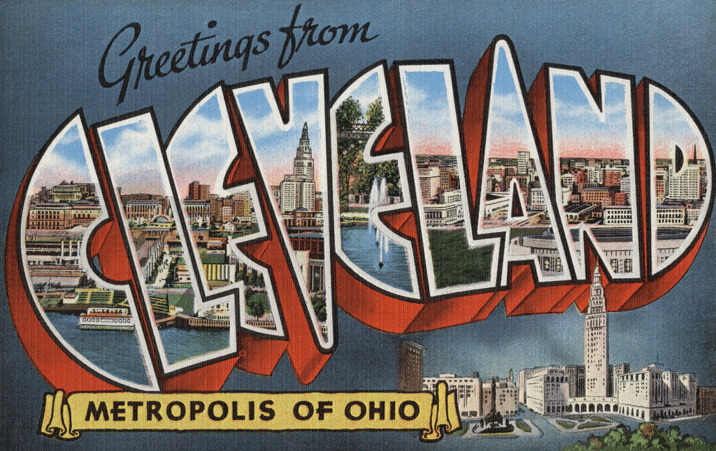 Detail of Greetings from Cleveland Postcard by Anonymous
