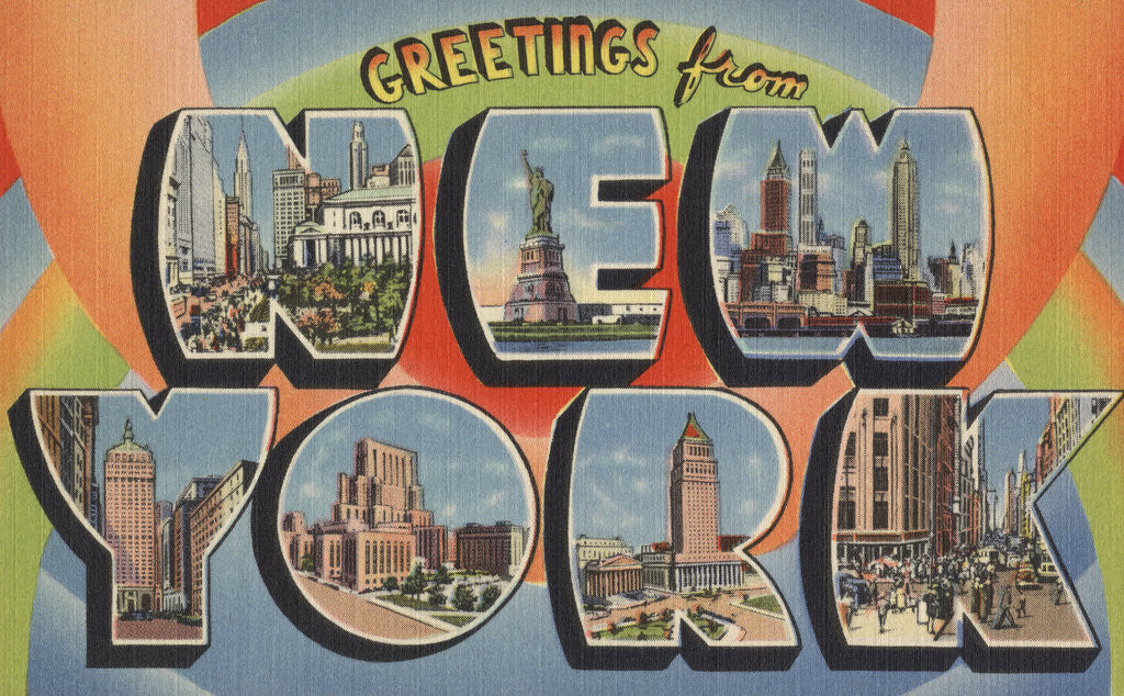 Detail of Greetings from New York Postcard by Corbis