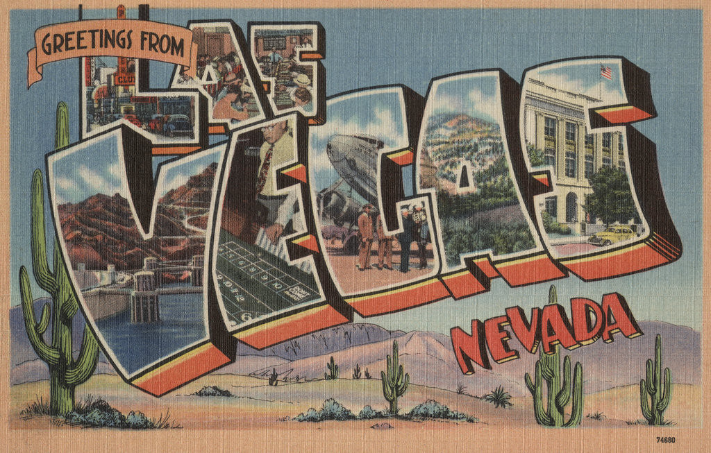 Detail of Greetings from Las Vegas Nevada Postcard by Anonymous