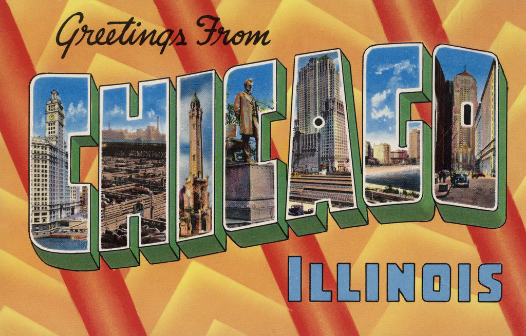 Detail of Greetings from Chicago Illinois Postcard by Anonymous