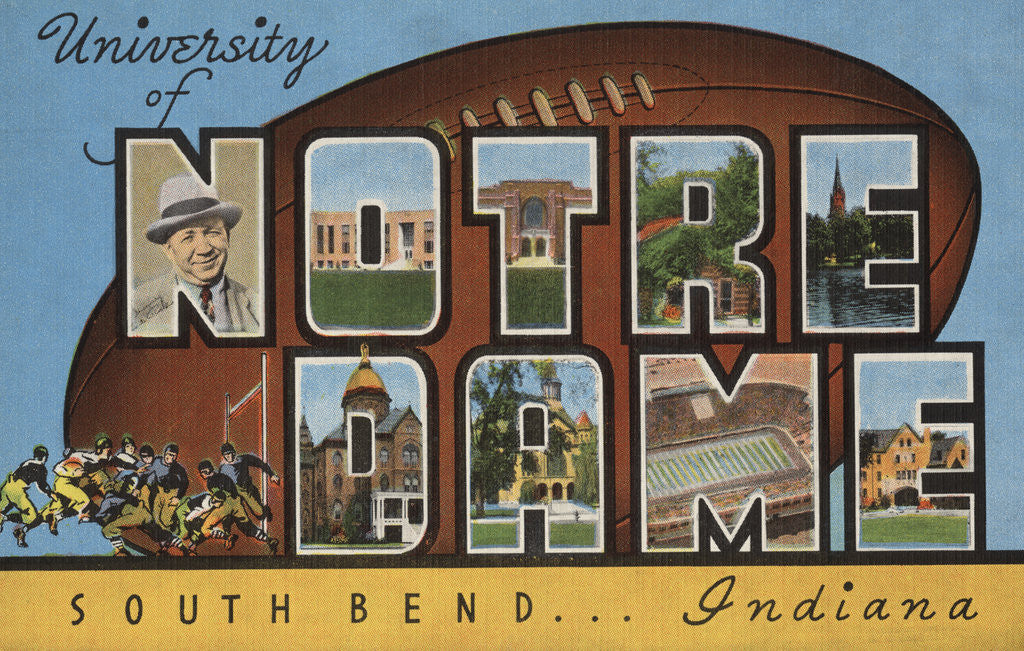 Detail of University of Notre Dame South Bend Indiana Postcard by Anonymous