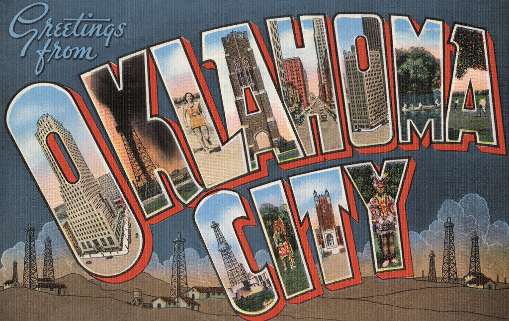 Detail of Greetings from Oklahoma City Postcard by Anonymous